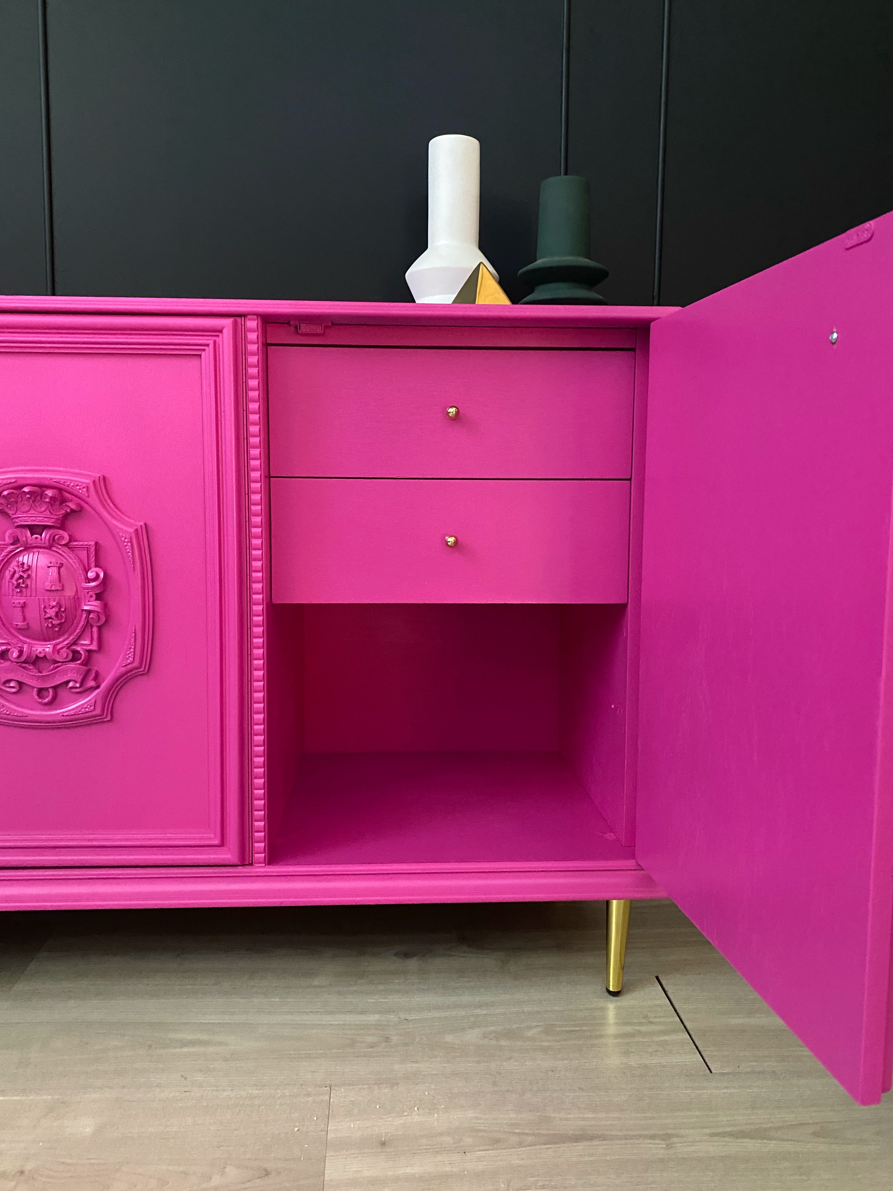 Pink and Gold Sideboard / Buffet