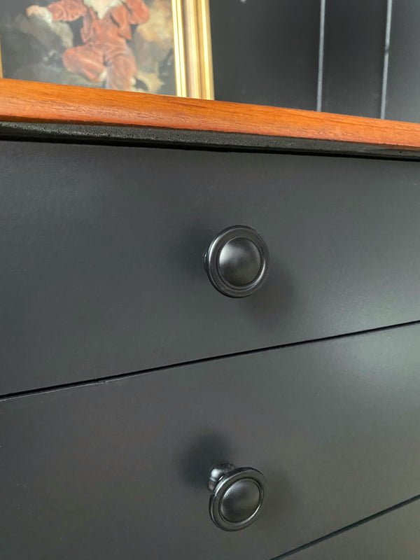 Mid-century chest of drawers black, view 10