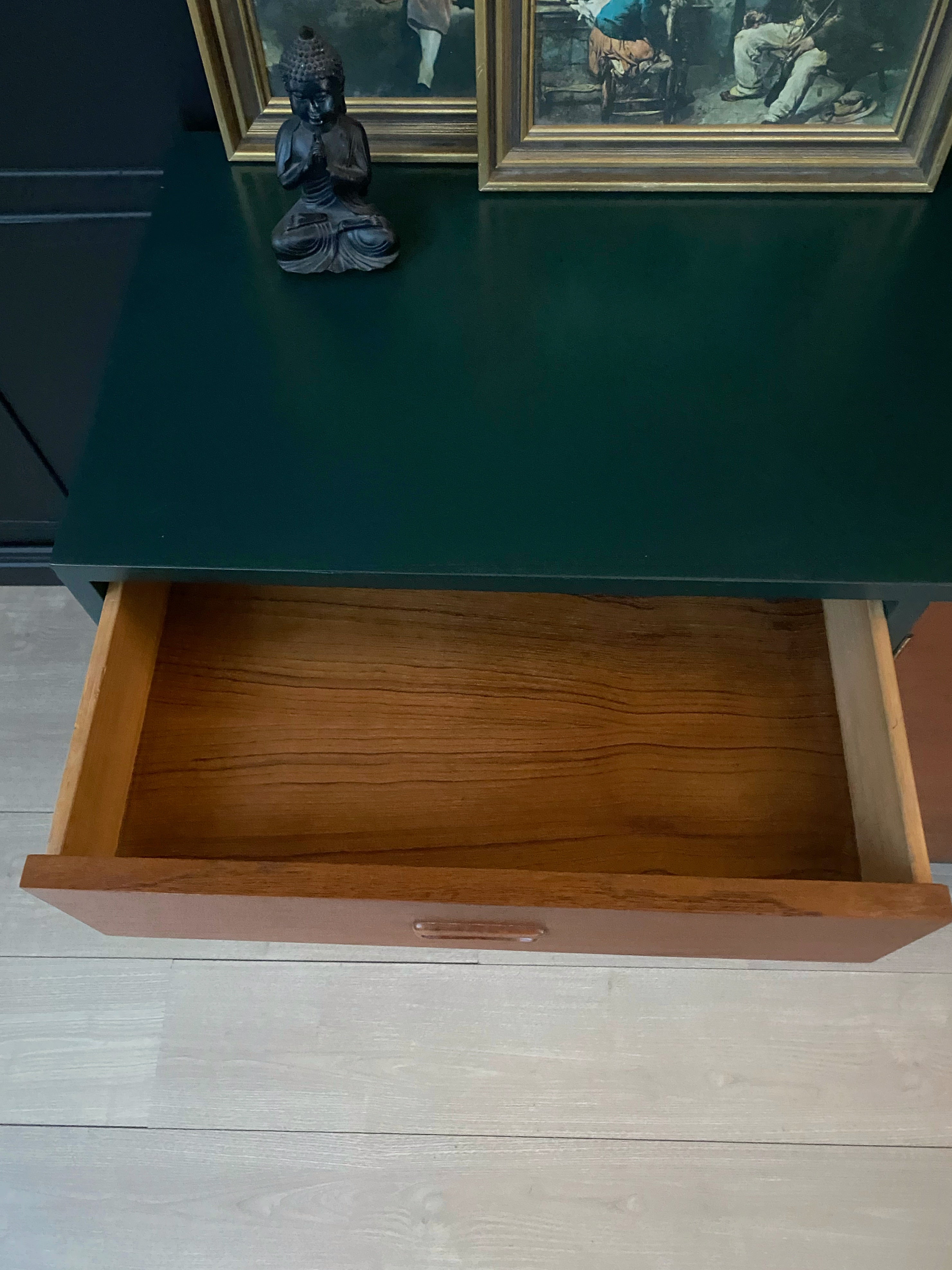 Mid Century Green and Teak Cabinet