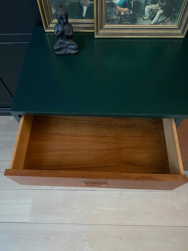 Mid-century cabinet teak forest green, view 5