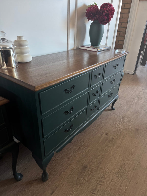 Mid-century dresser green, view 5