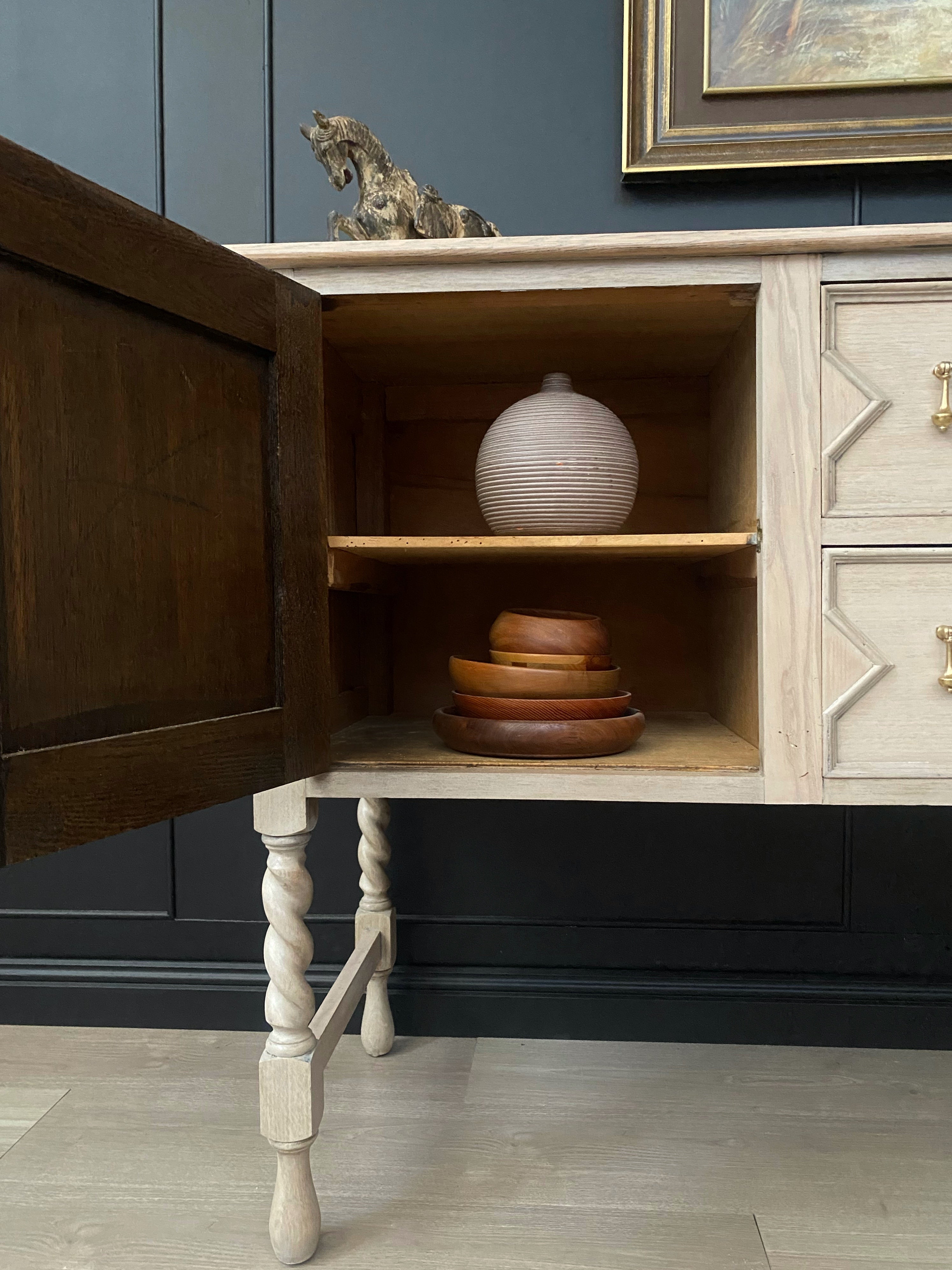 Solid Oak Jacobean Sideboard