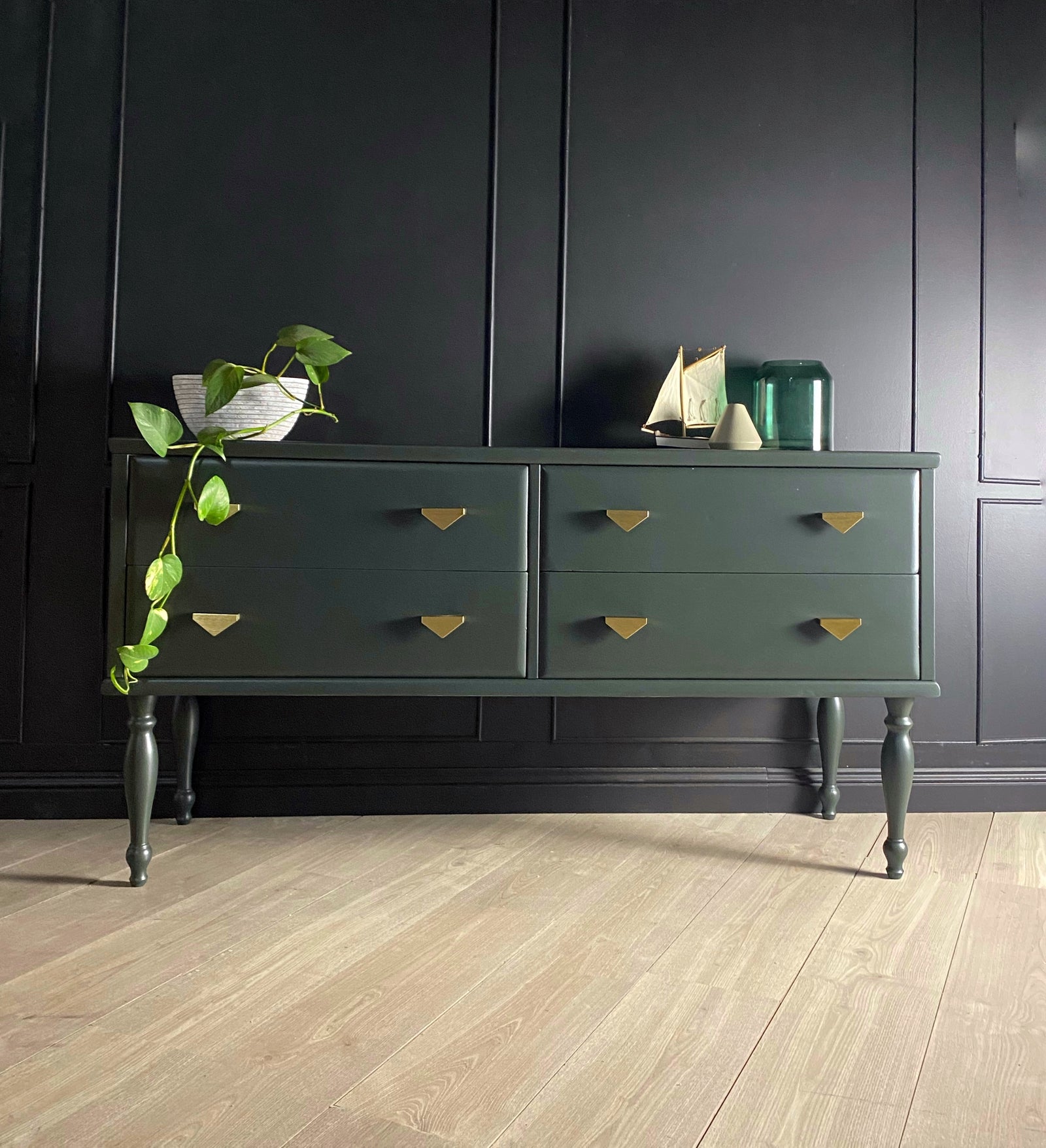 Mid-century dresser dark green
