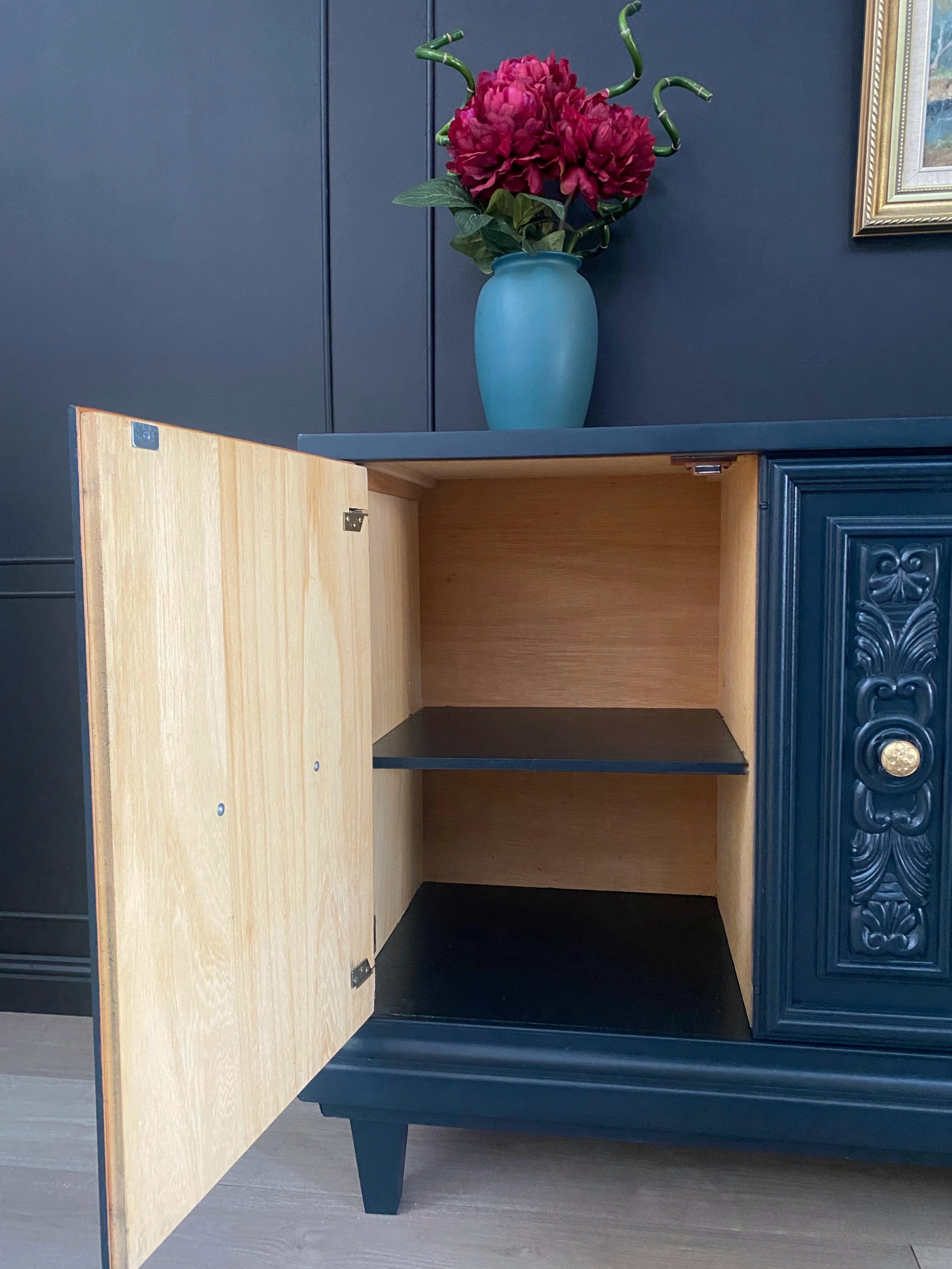 ‘Burgess Furniture’ sideboard / buffet dark blue