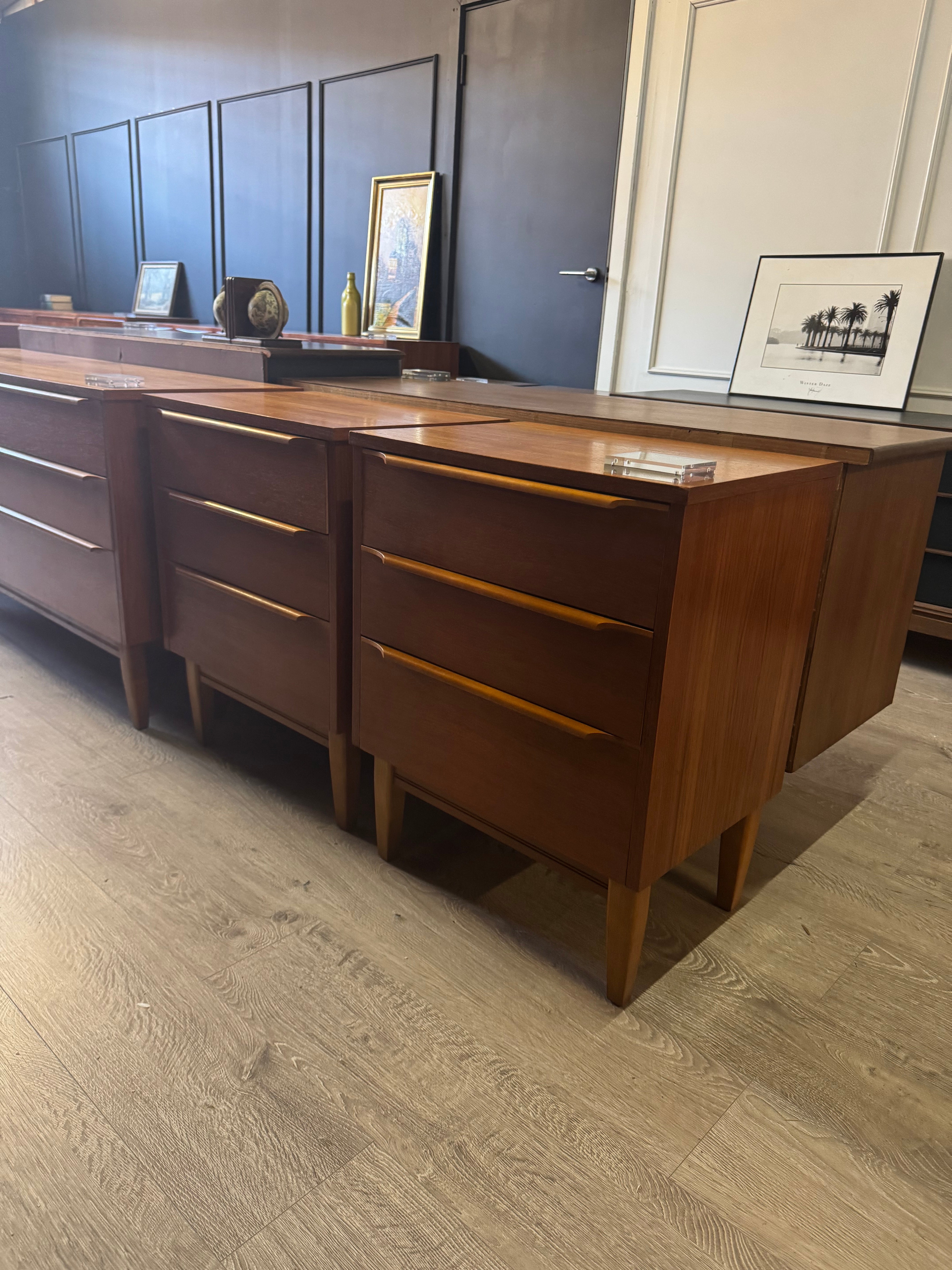 'Reliance Furniture' Wave Handled Bedside Tables