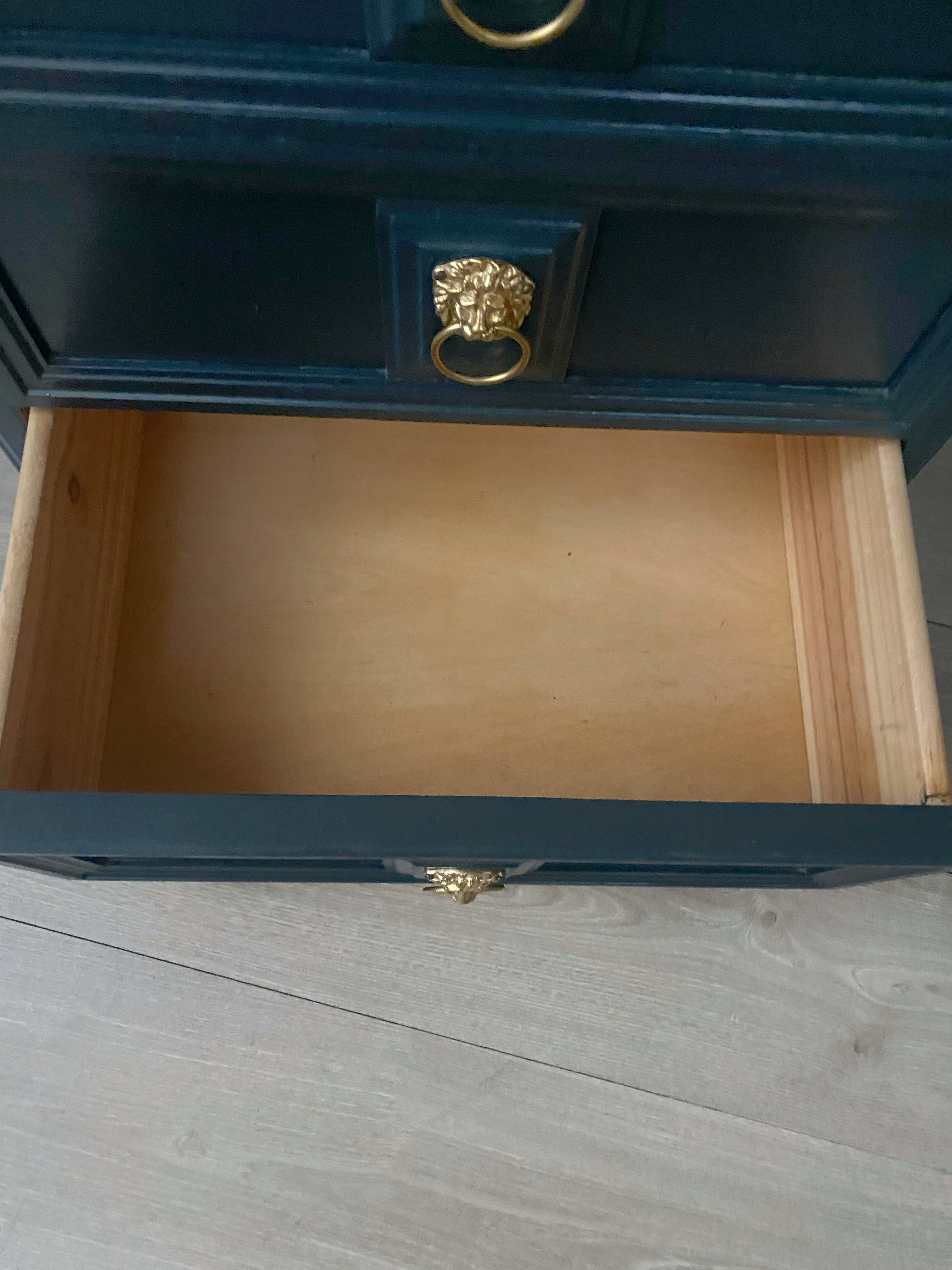 ‘Buttery Brothers’ blue bedside tables