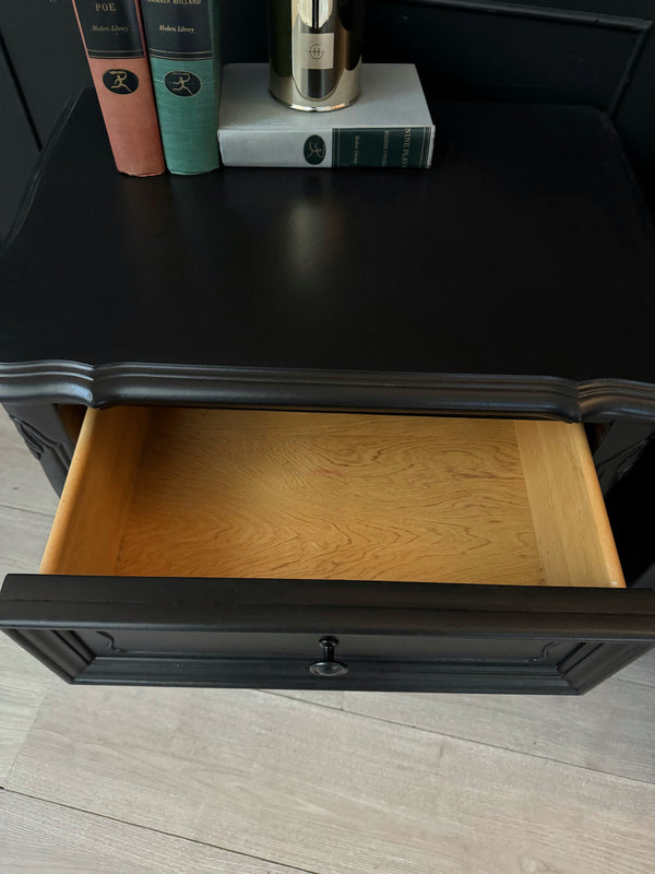 Mid-century bedside tables black, view 8