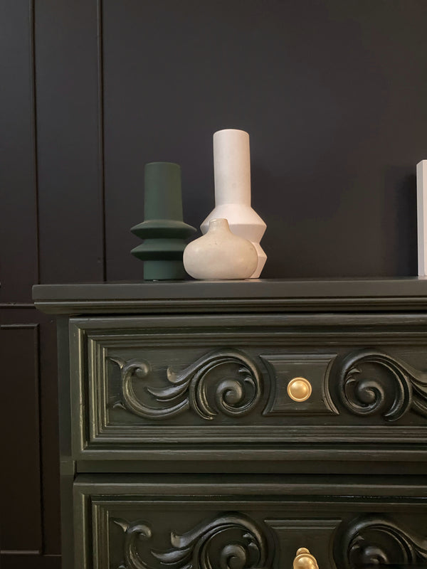 Reliance Furniture dresser dark forest green, view 4