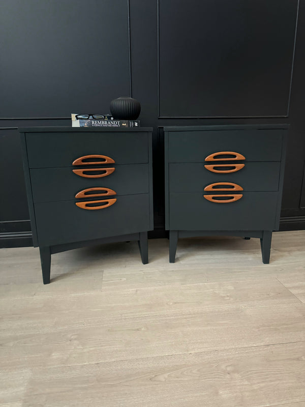Reliance Furniture bedside tables dark blue, view 2