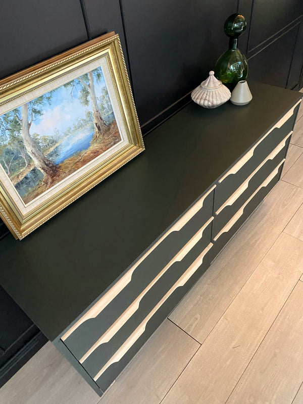 Reliance Furniture dresser dark green, view 4