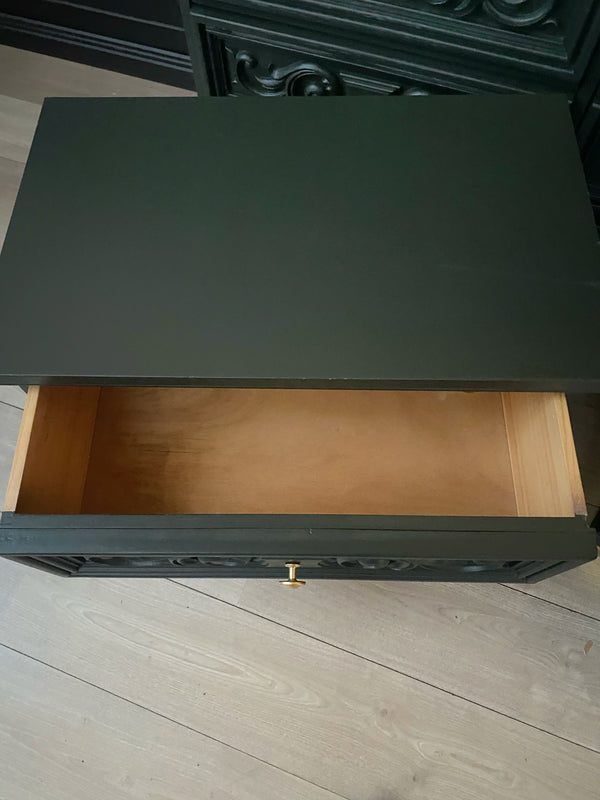 Reliance Furniture bedside tables dark forest green, view 7