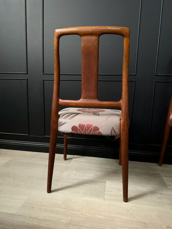 Mid-century dining chairs teak black, view 5