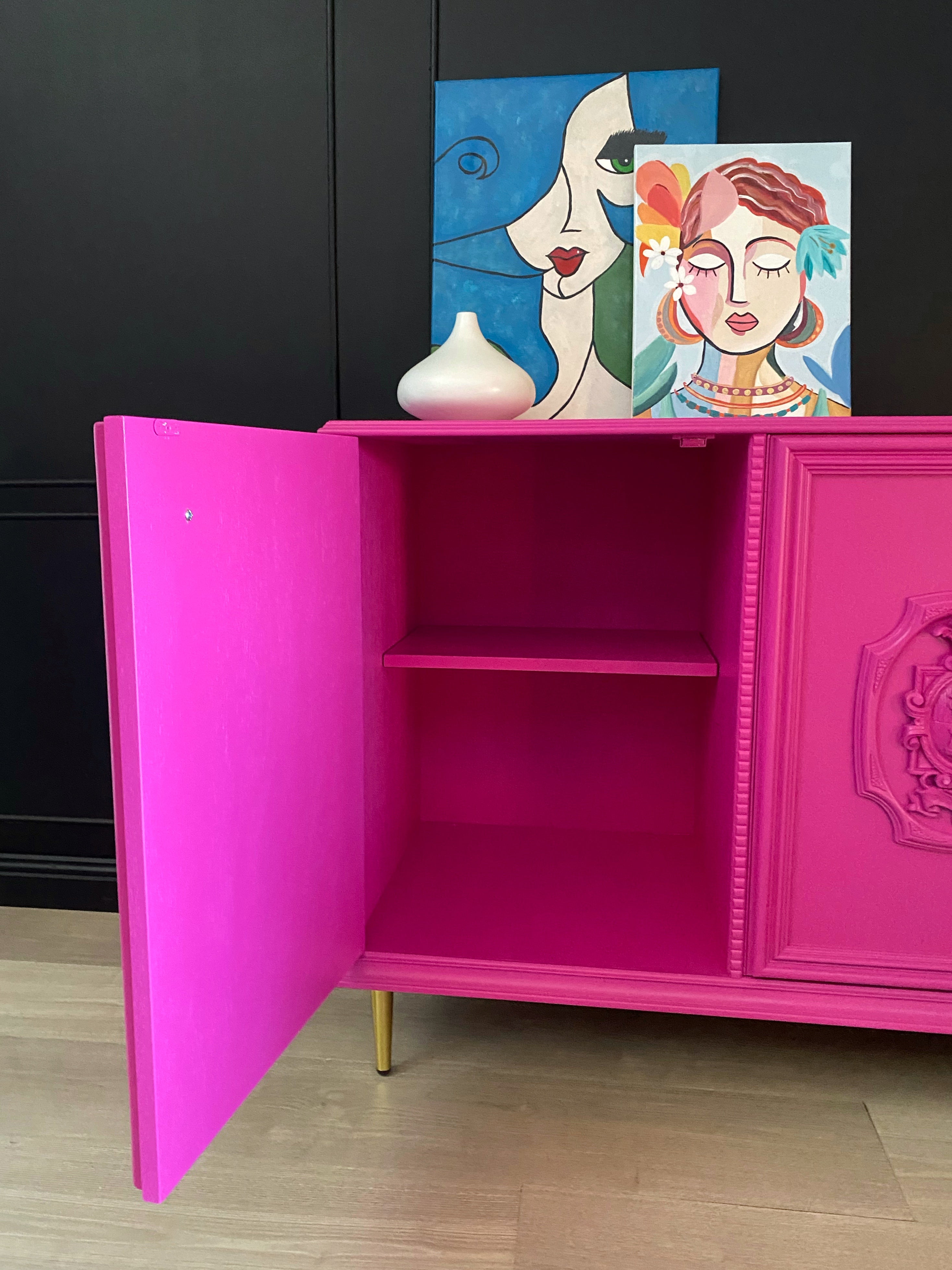 Pink and Gold Sideboard / Buffet