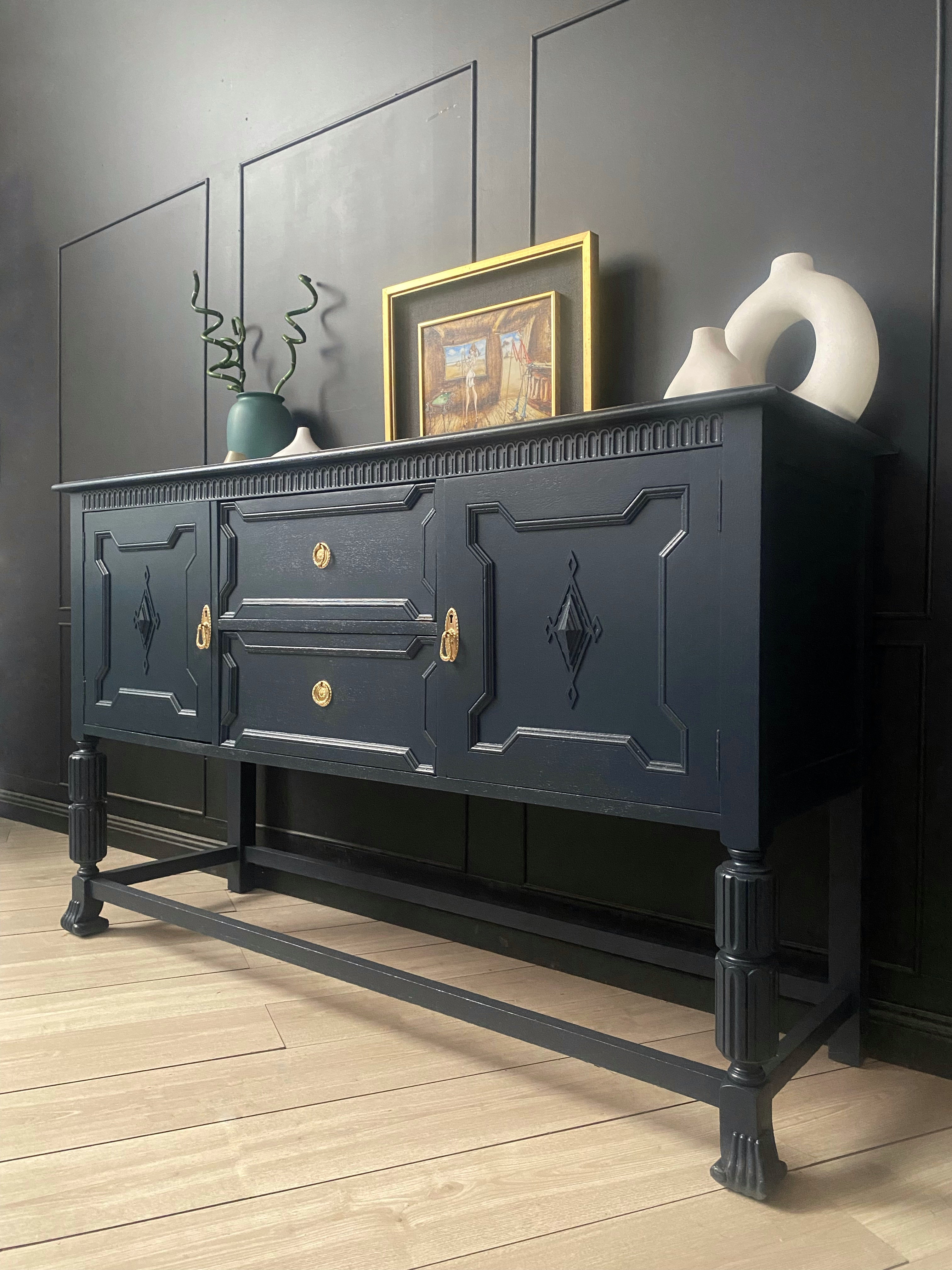 Rich Dark Blue Sideboard / Buffet