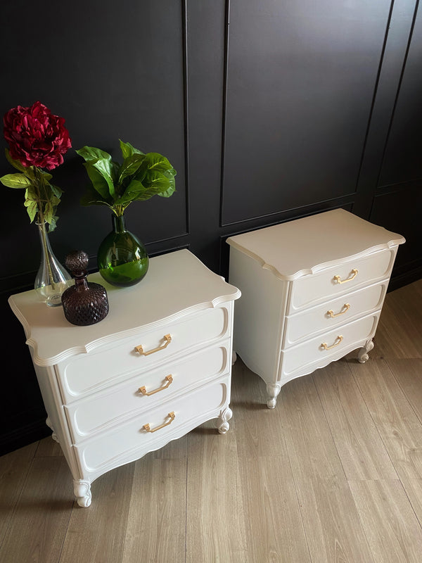 Mid-century bedside tables white, view 2