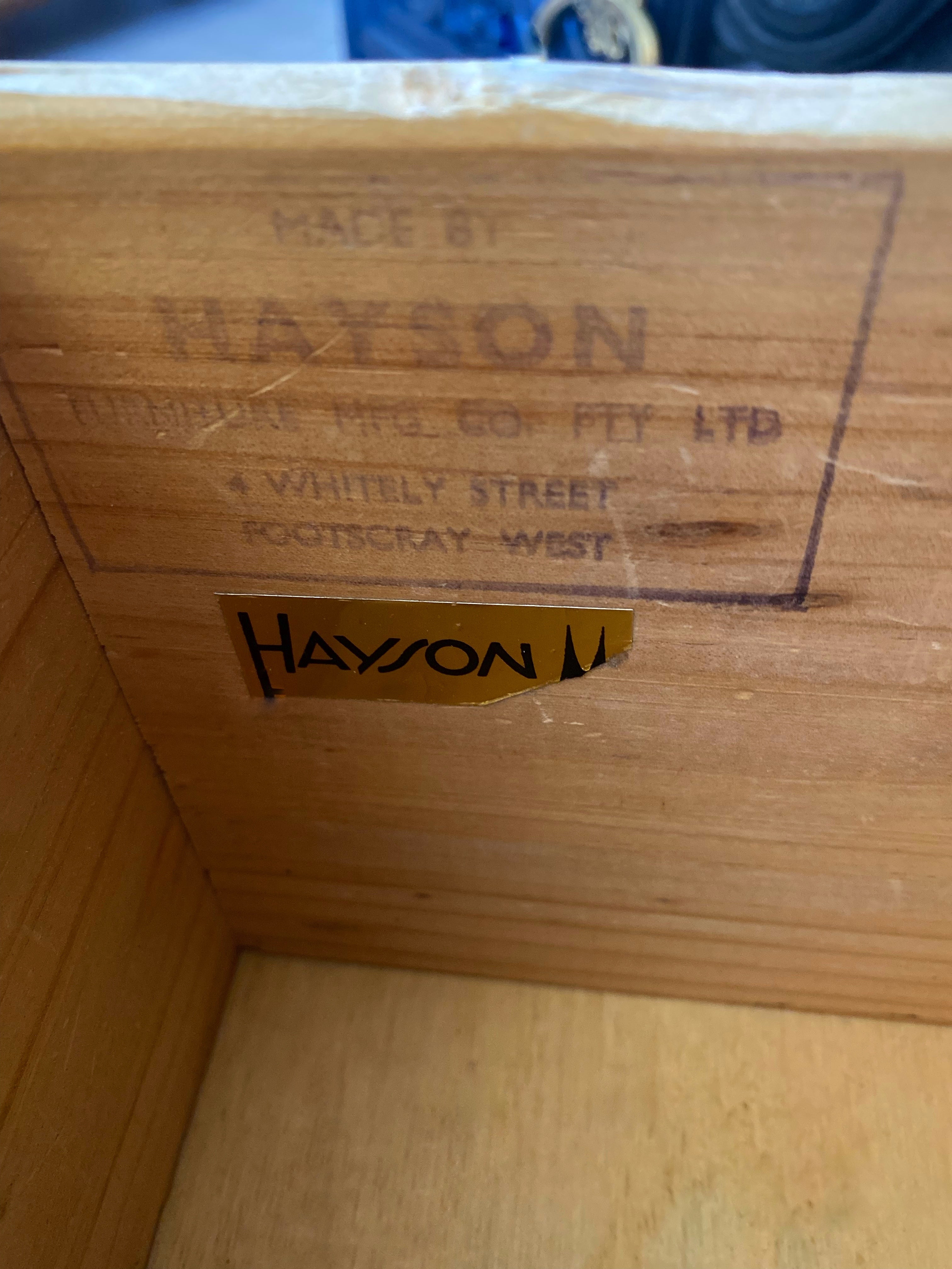 ‘Hayson’ Blue with Gold handles bedside tables