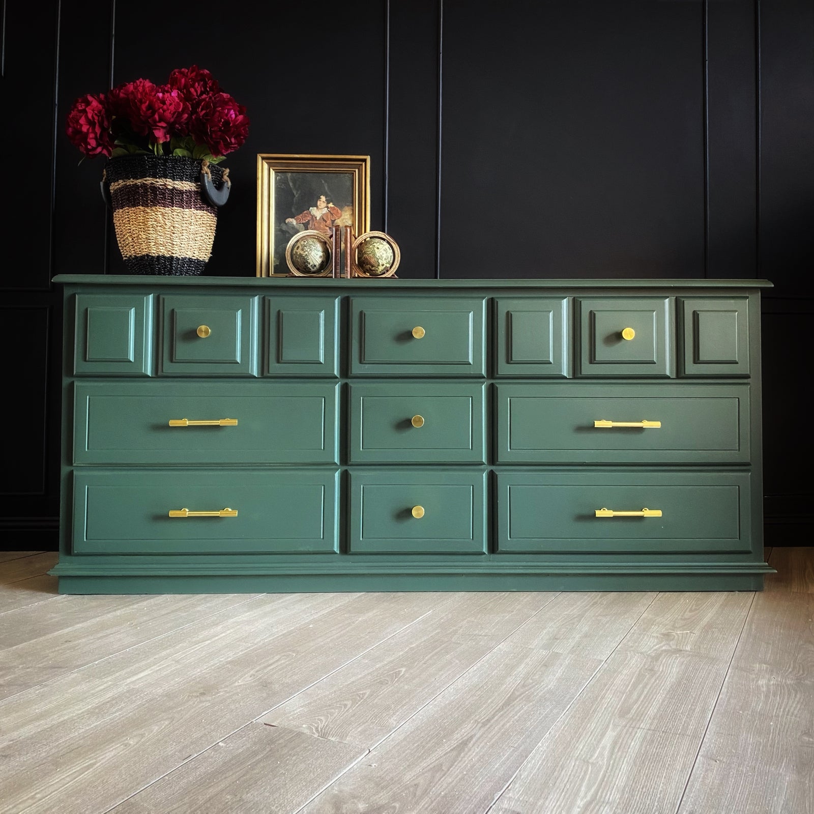 Mid-century dresser dark green