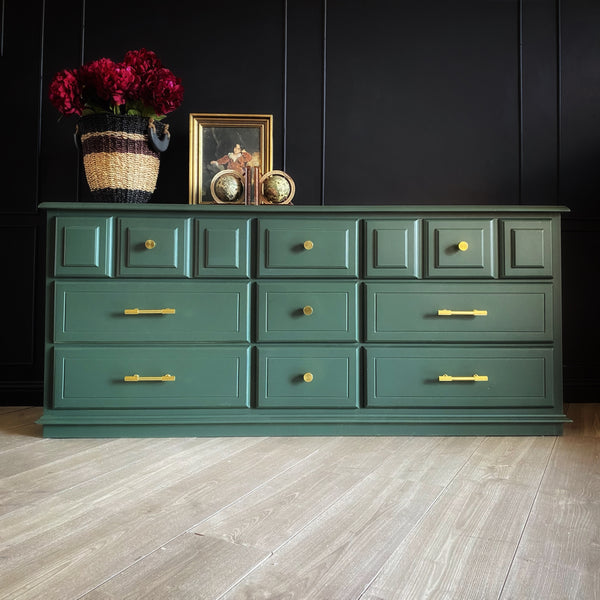 Mid-century dresser dark green