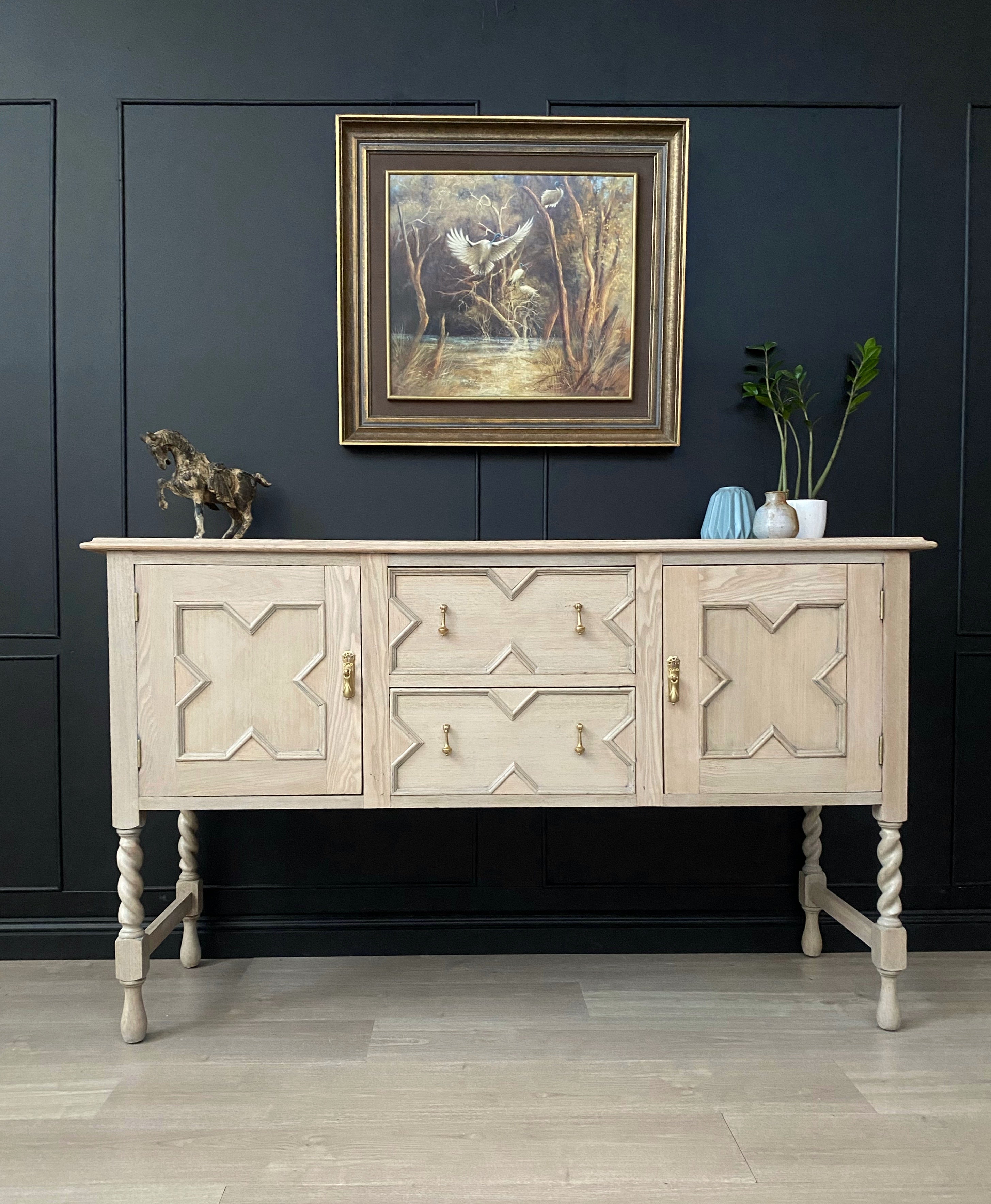Solid Oak Jacobean Sideboard