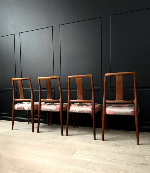 Mid-century dining chairs teak black, view 3