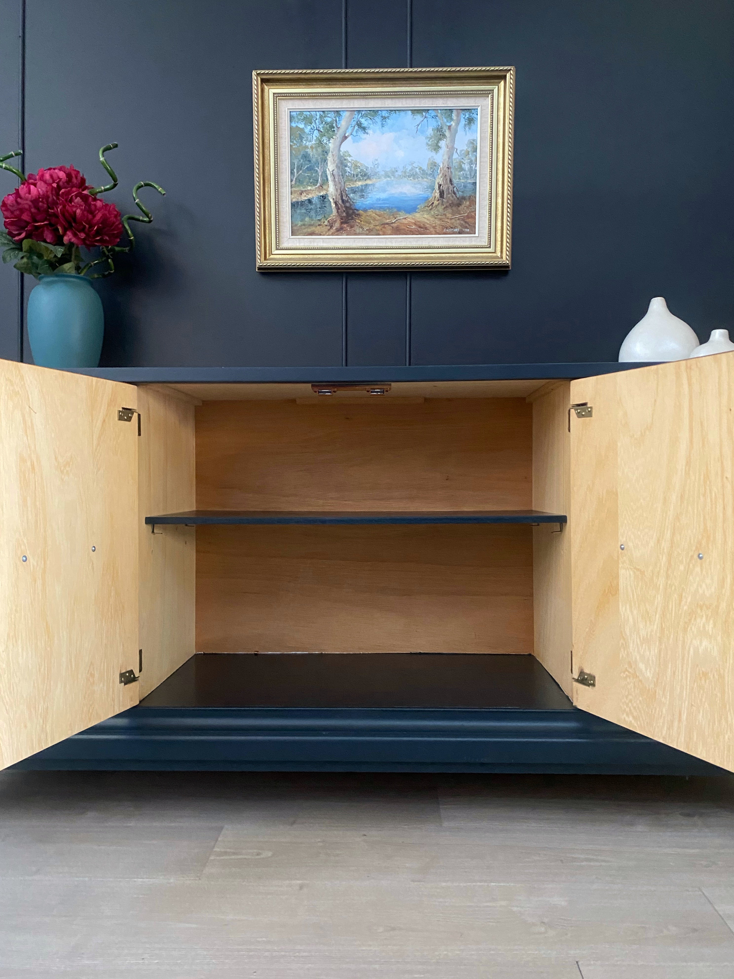 ‘Burgess Furniture’ sideboard / buffet dark blue