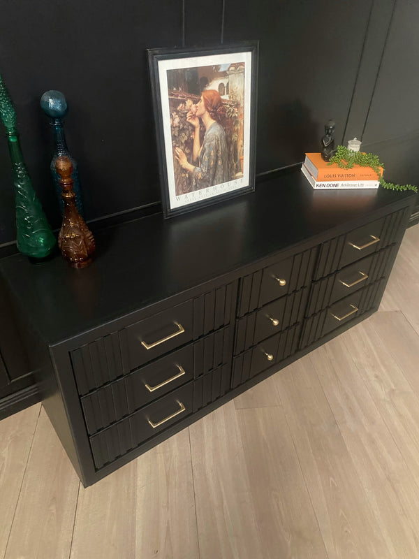 Mid-century dresser black, view 2