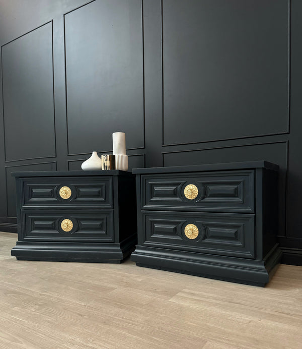 Burgess Furniture bedside tables dark blue, view 3
