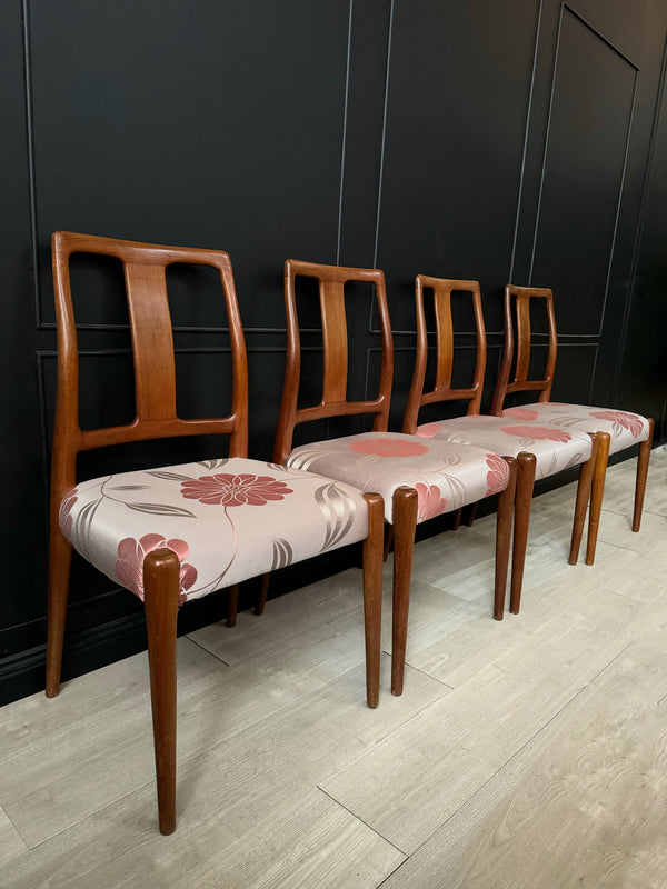 Mid-century dining chairs teak black, view 2