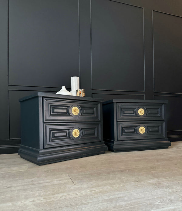 Burgess Furniture bedside tables dark blue, view 2