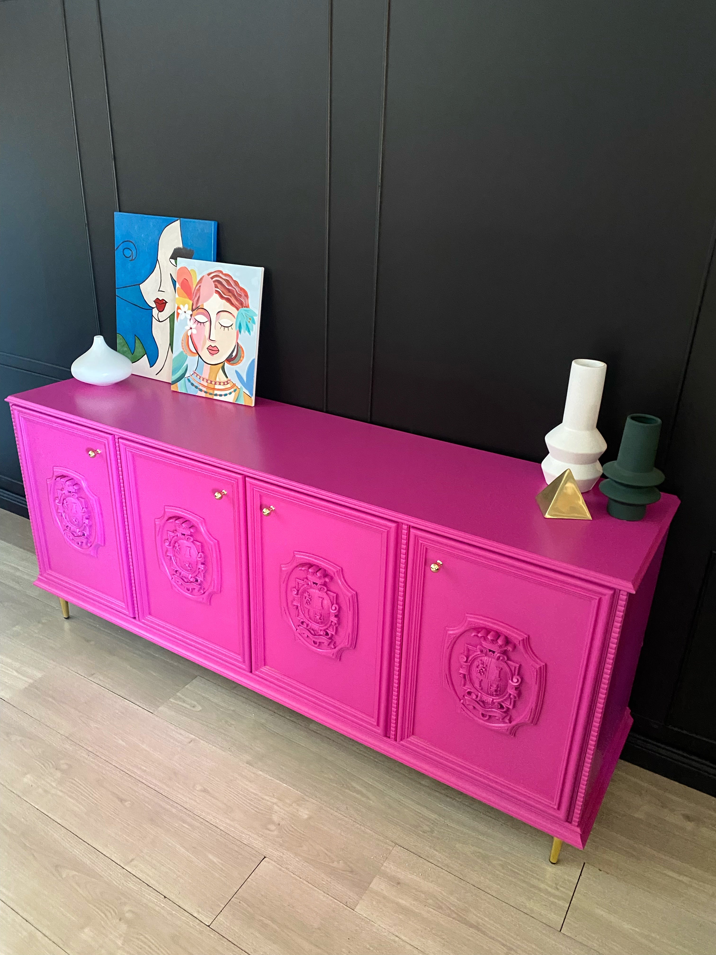 Pink and Gold Sideboard / Buffet
