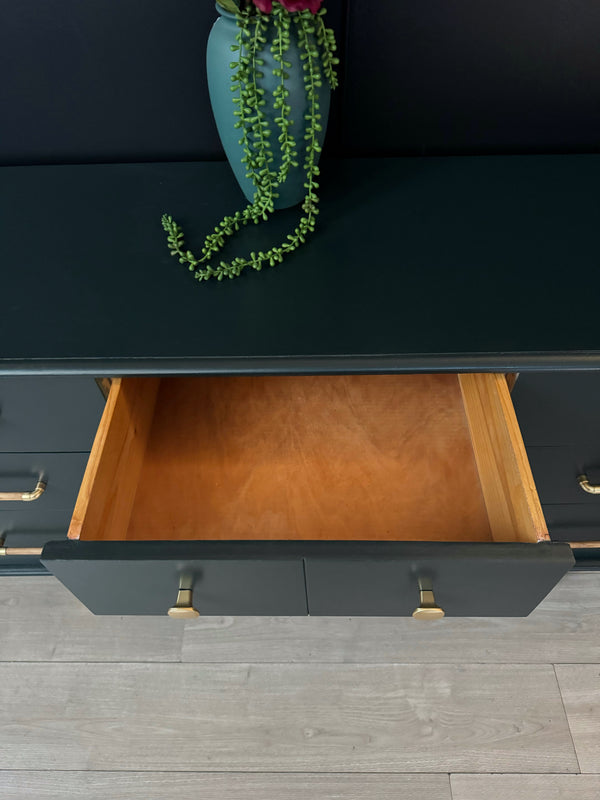 Reliance Furniture dresser dark green, view 8