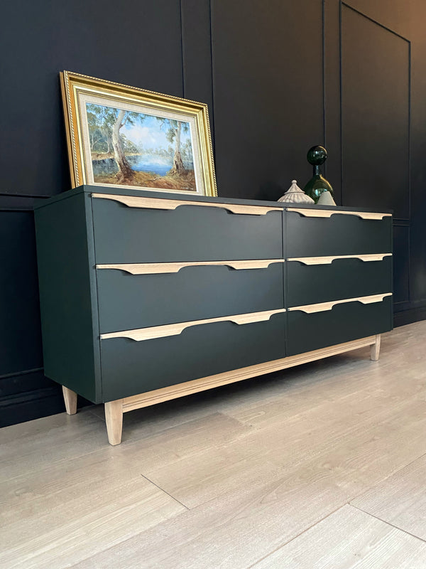 Reliance Furniture dresser dark green, view 2