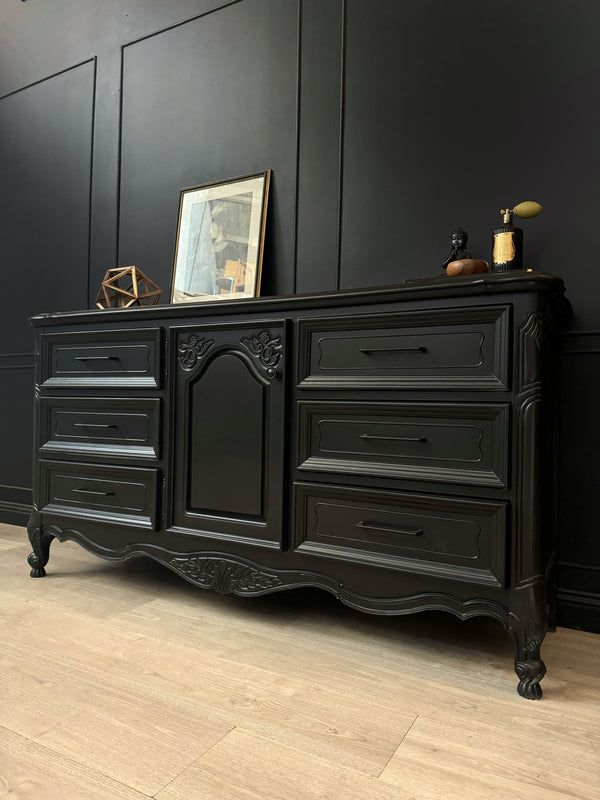Mid-century bedside tables black, view 9