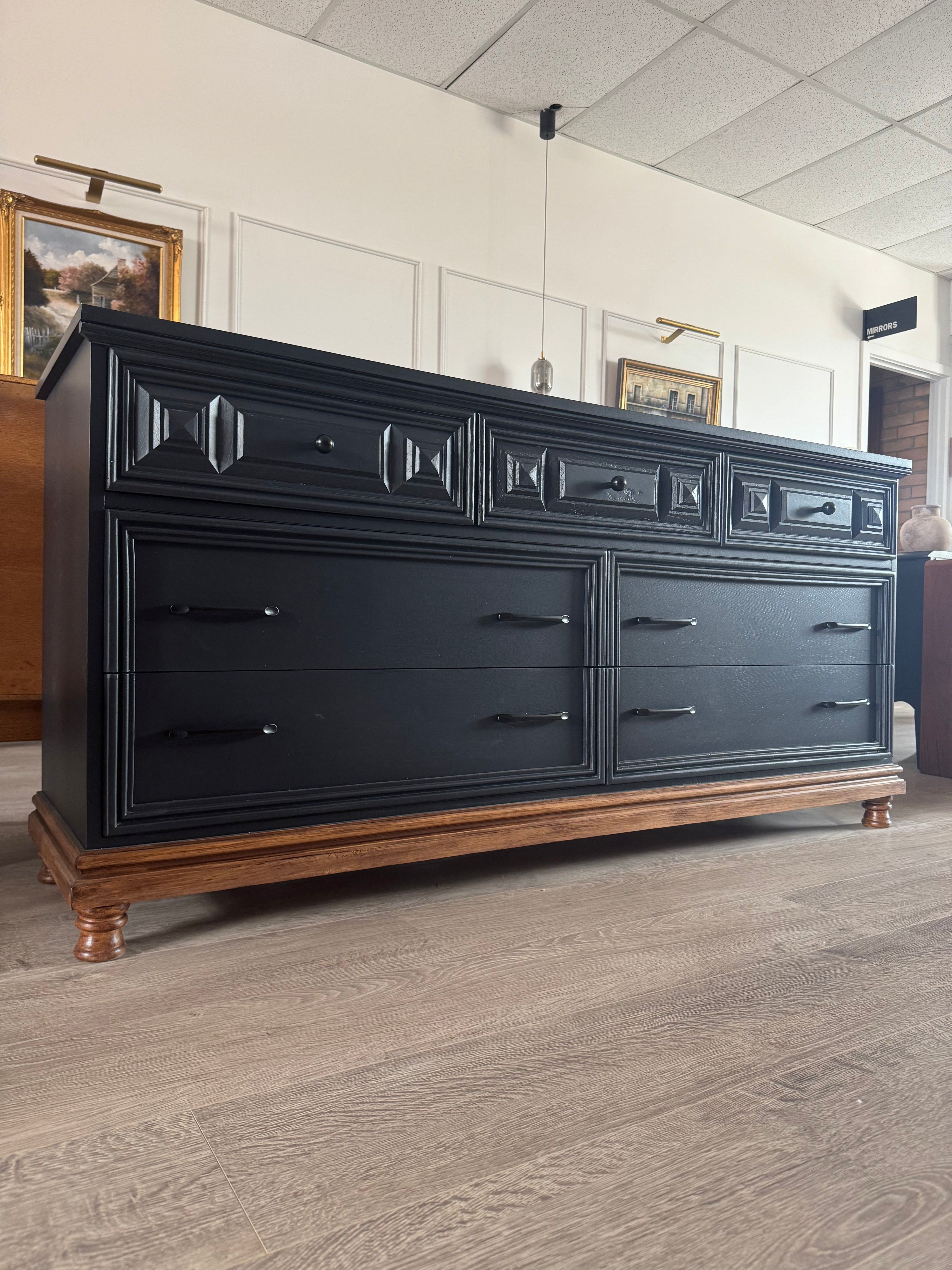 'Reliance Furniture' Black 7 Drawer Dresser