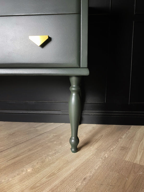 Mid-century dresser dark green, view 8