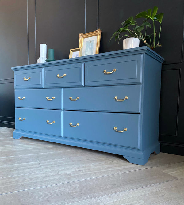 Mid-century dresser blue, view 2
