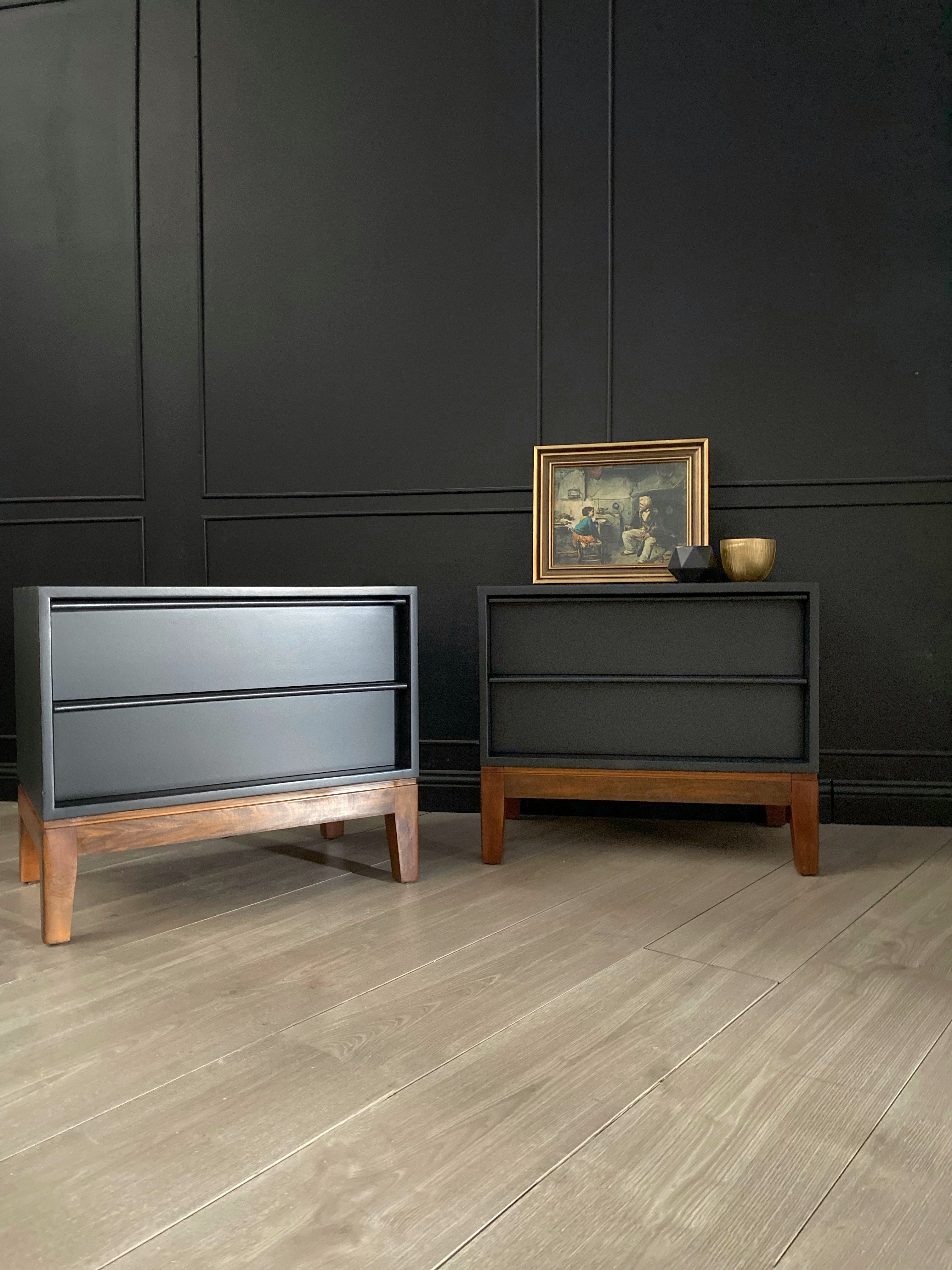 Mid Century Black ‘Hans Hayson’ Bedside tables