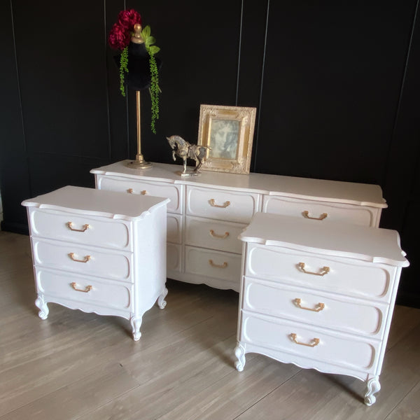 Mid-century bedside tables white, view 5