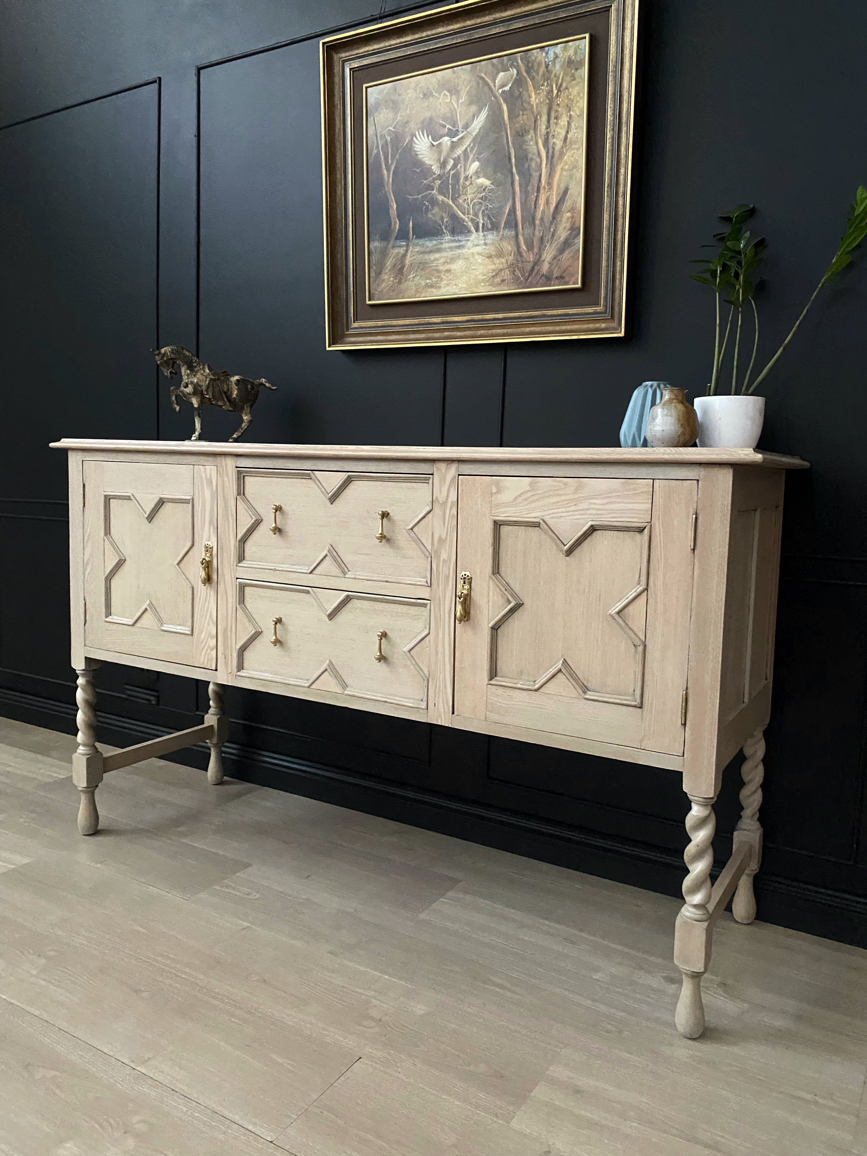 Solid Oak Jacobean Sideboard