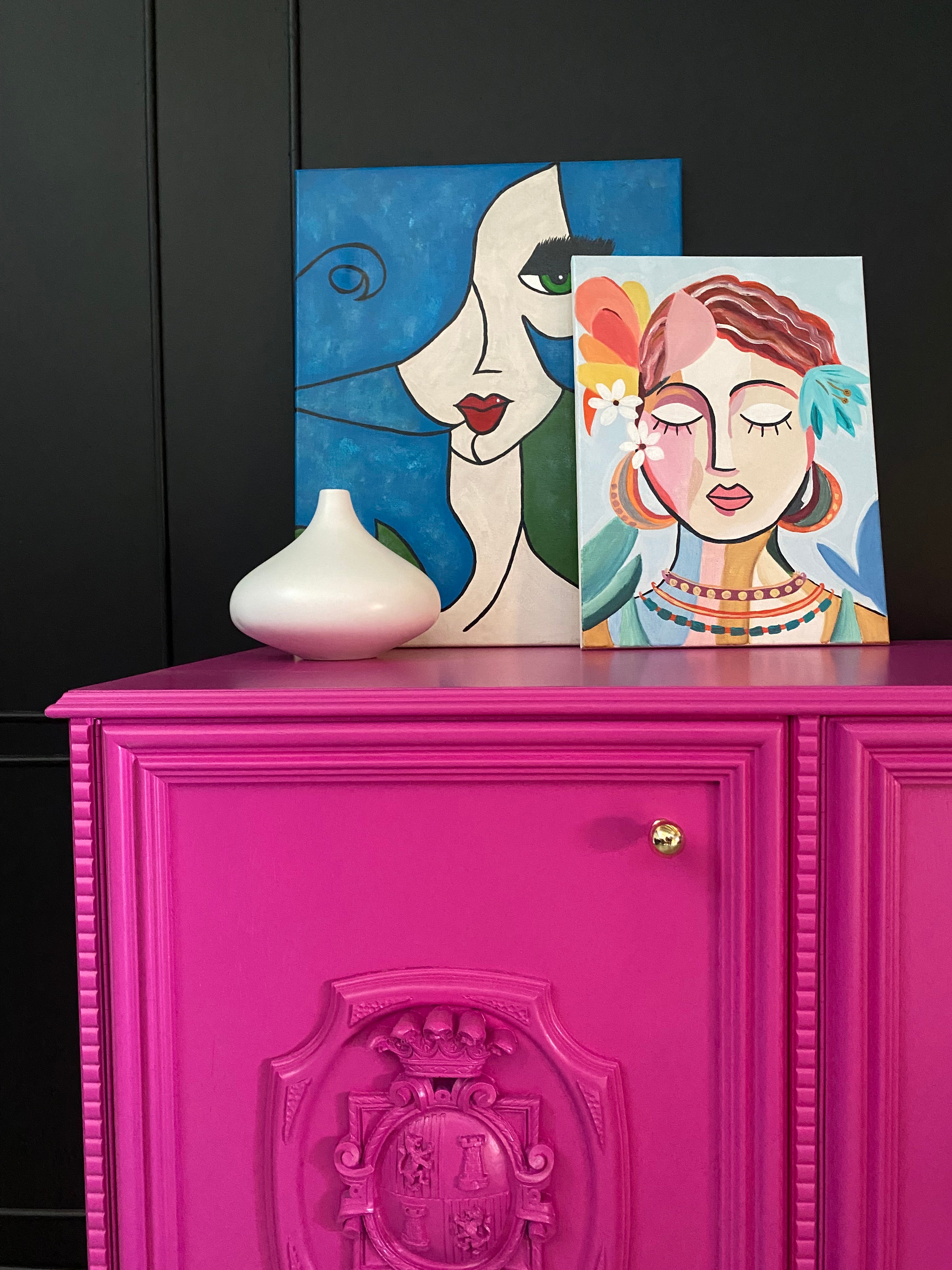 Pink and Gold Sideboard / Buffet