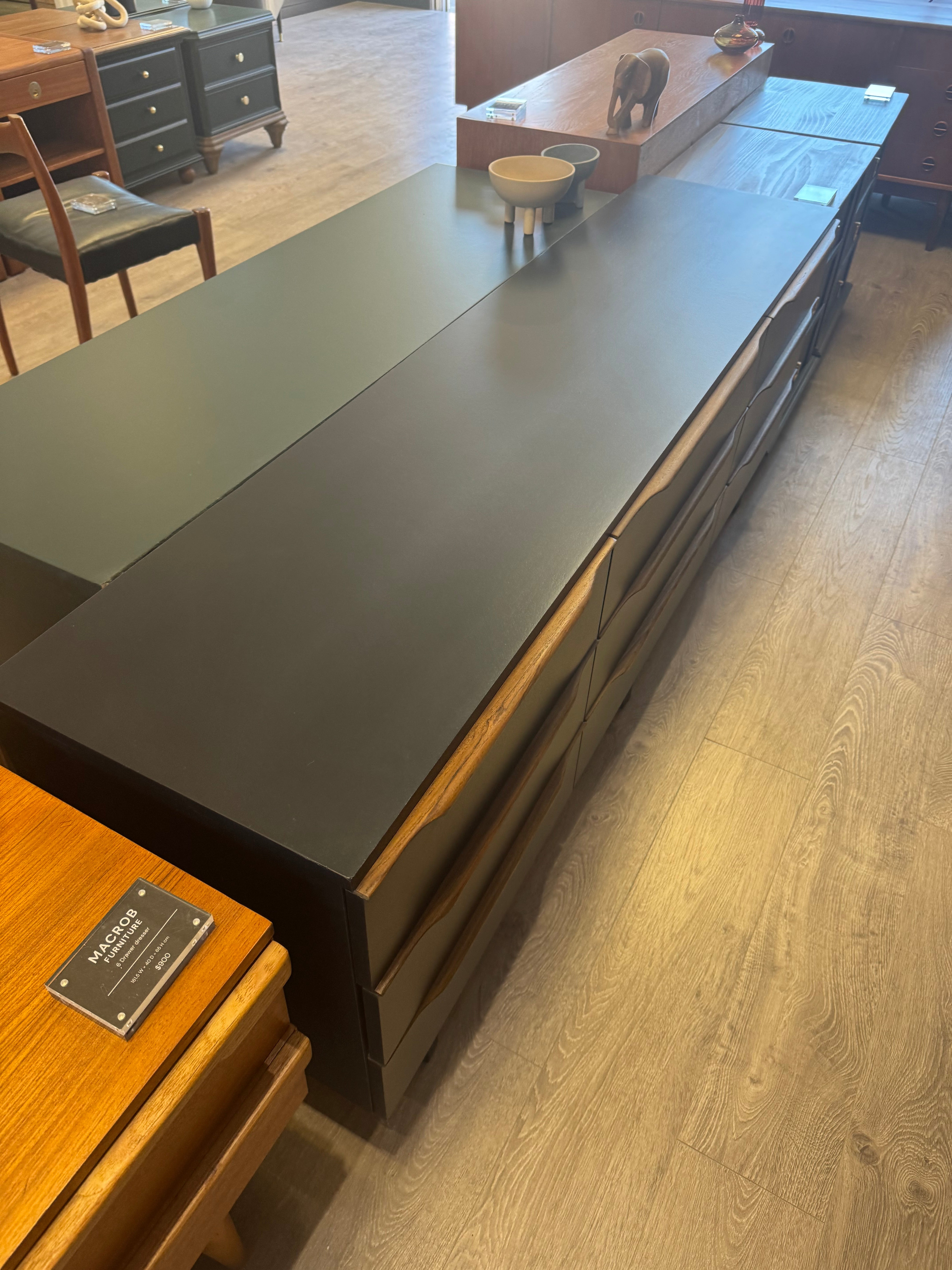 'Alrob' Dark Blue 9 drawer dresser