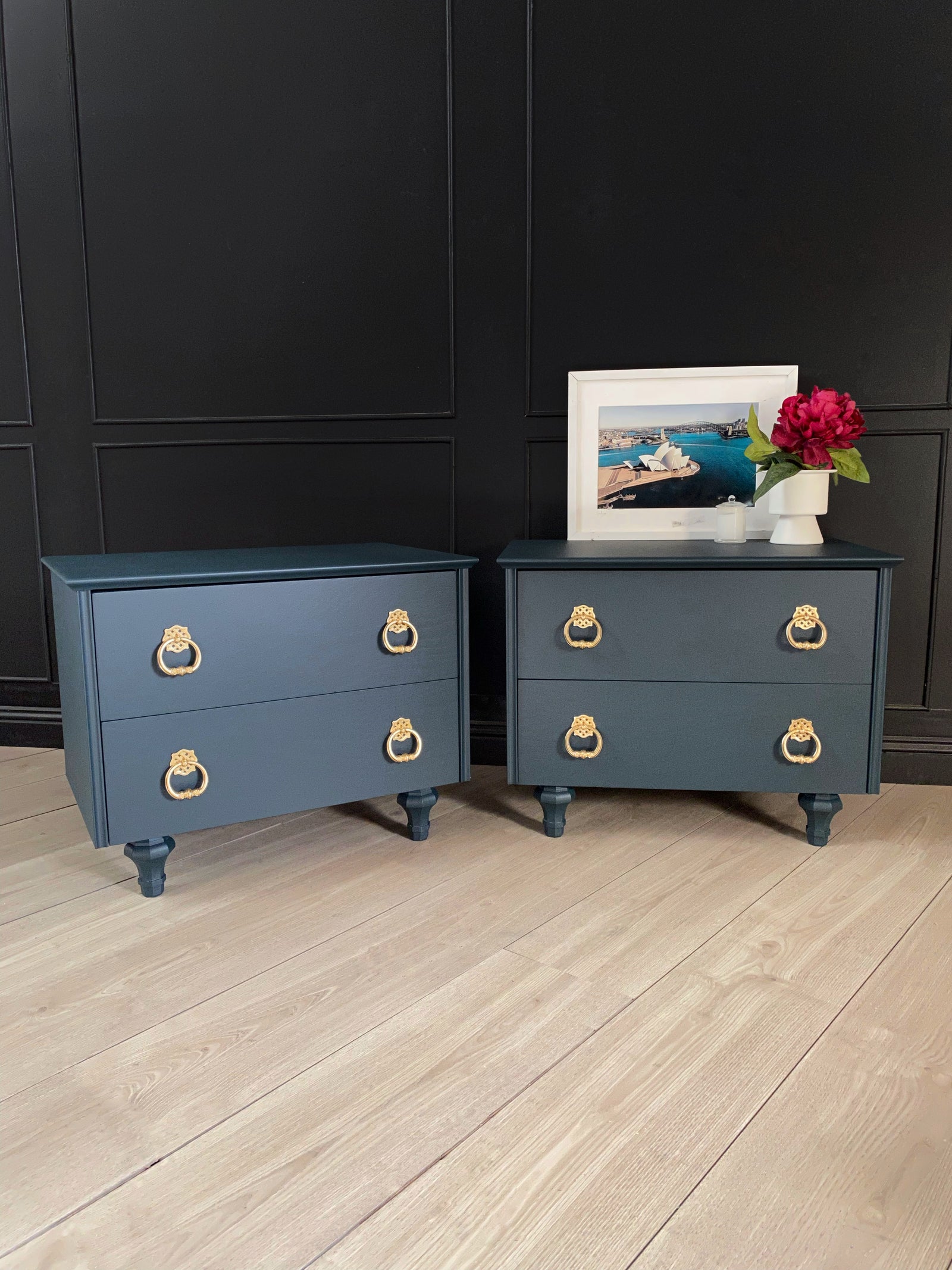 Hayson Furniture bedside tables dark blue