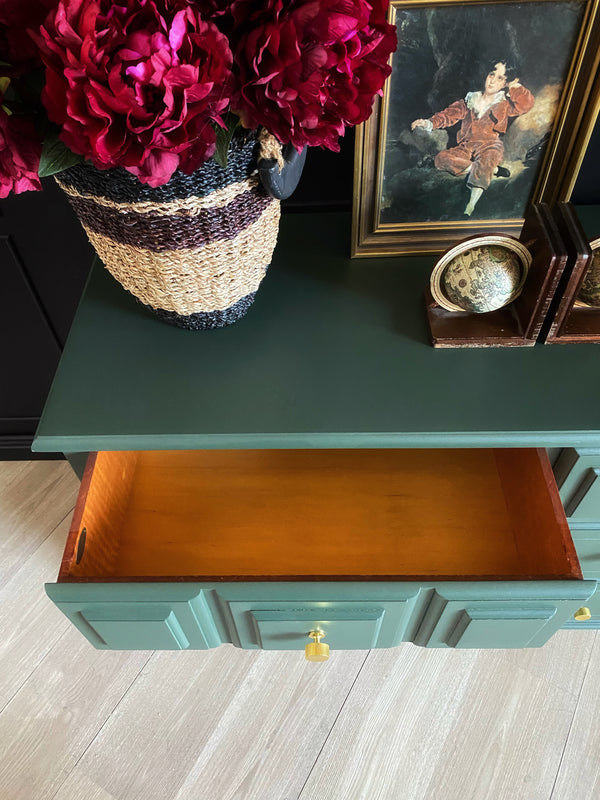 Mid-century dresser dark green, view 7