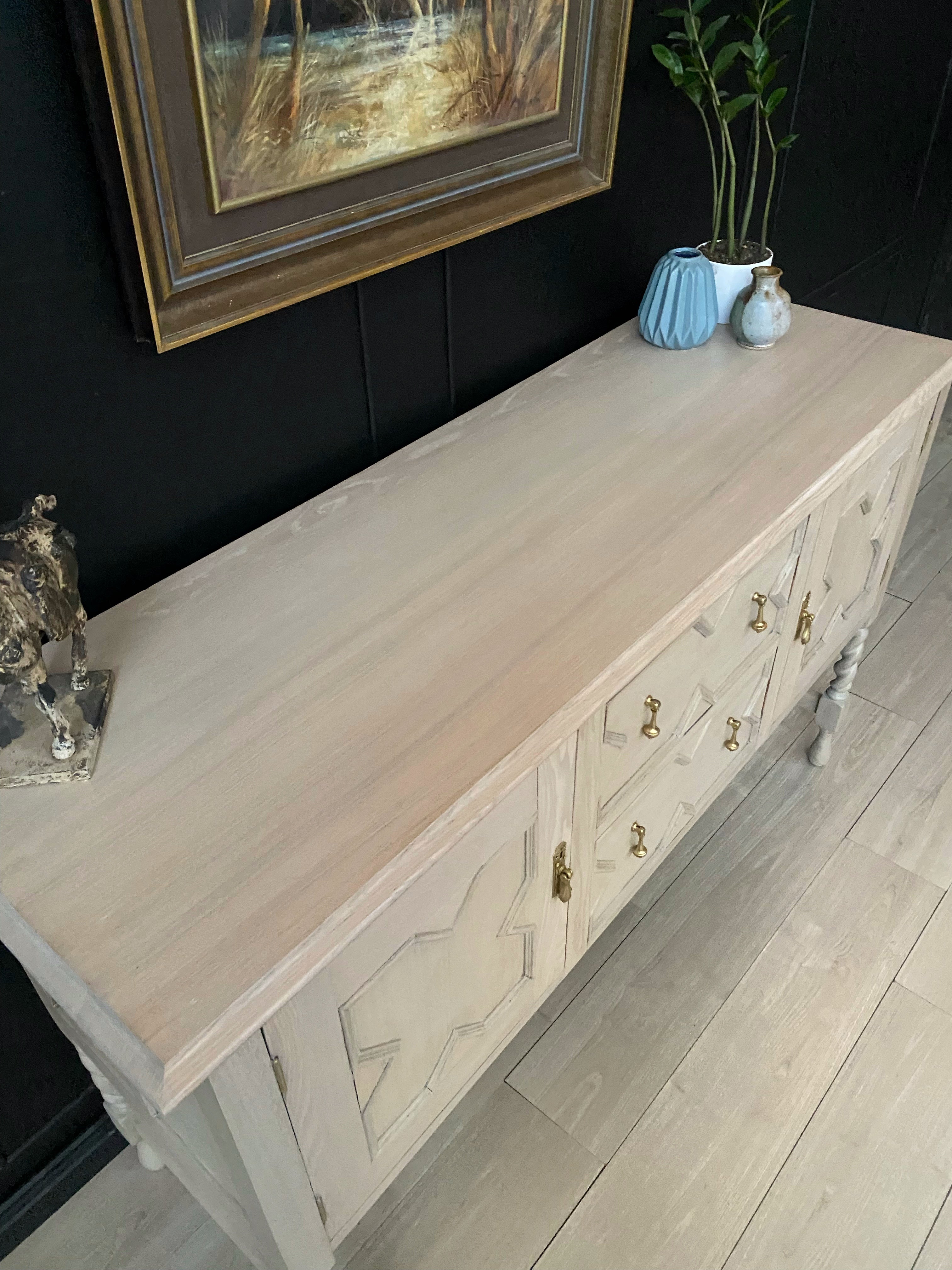 Solid Oak Jacobean Sideboard