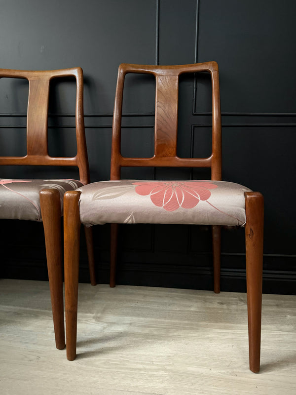 Mid-century dining chairs teak black, view 4