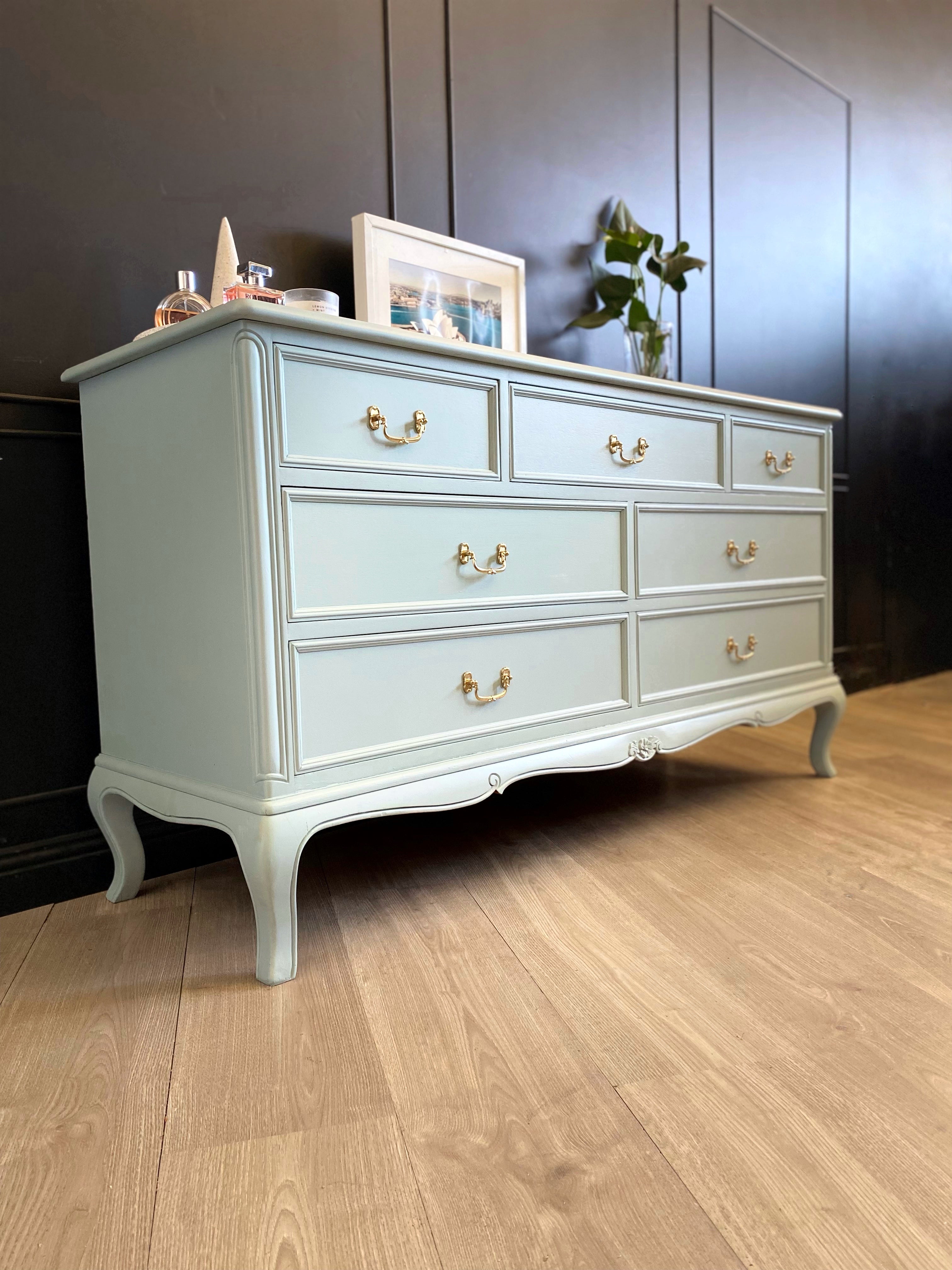 Gorgeous dresser with stunning gold hardware