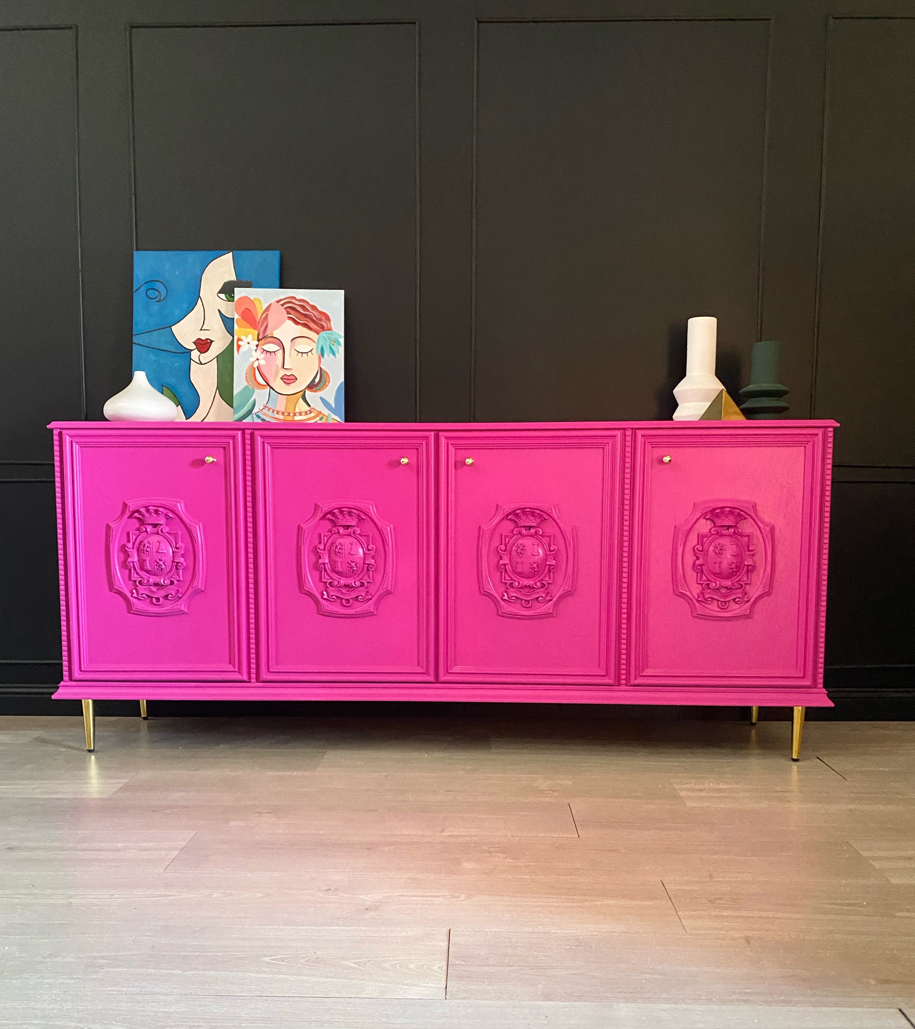 Pink and Gold Sideboard / Buffet