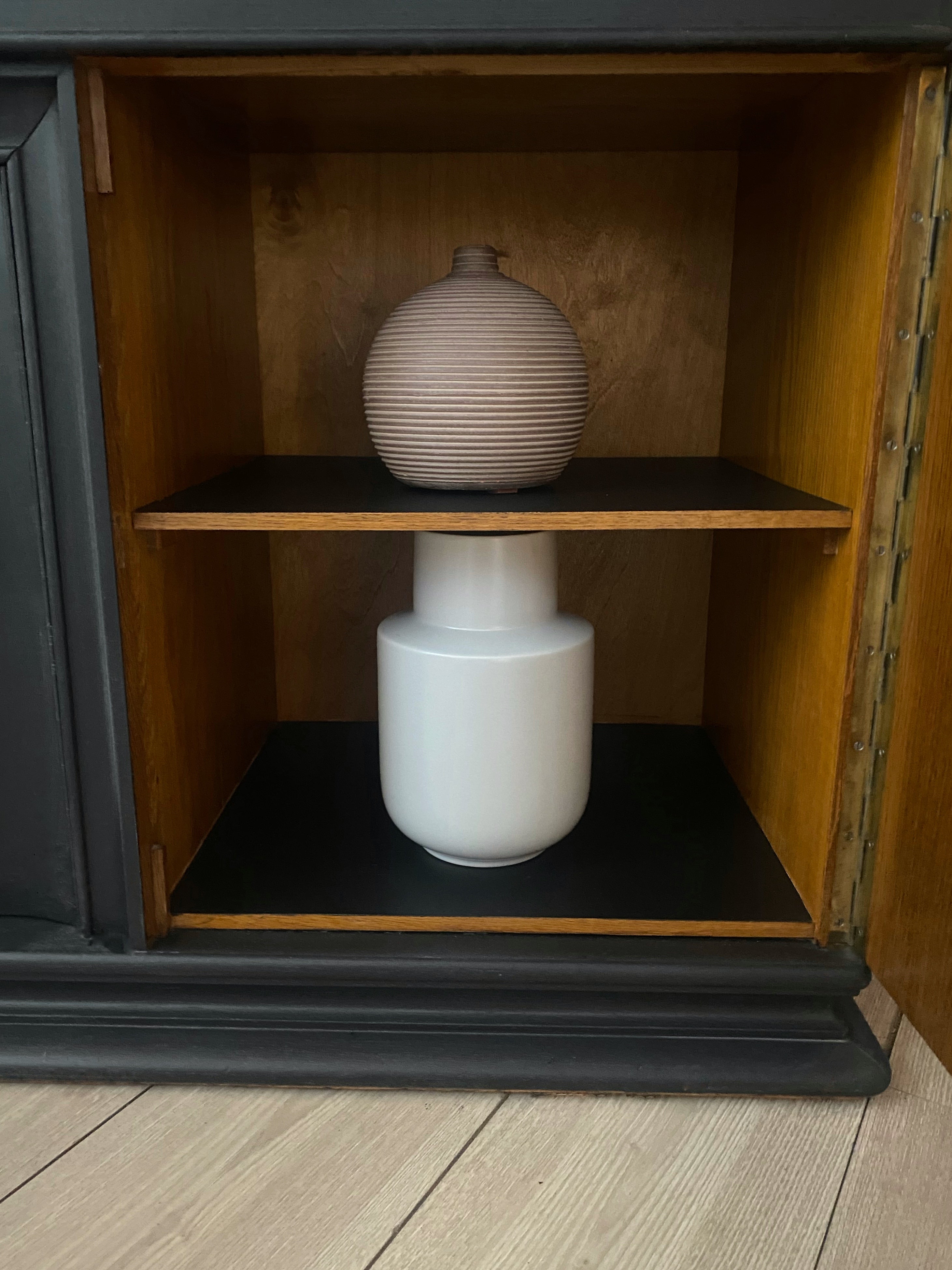 Black European Antique Bookcase with Stunning Walnut Finish