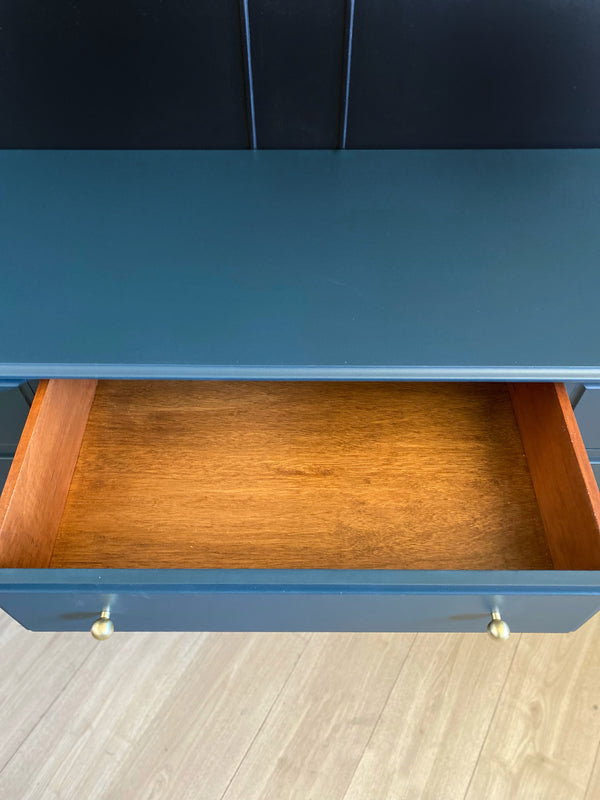 Mid-century dresser teal blue, view 5