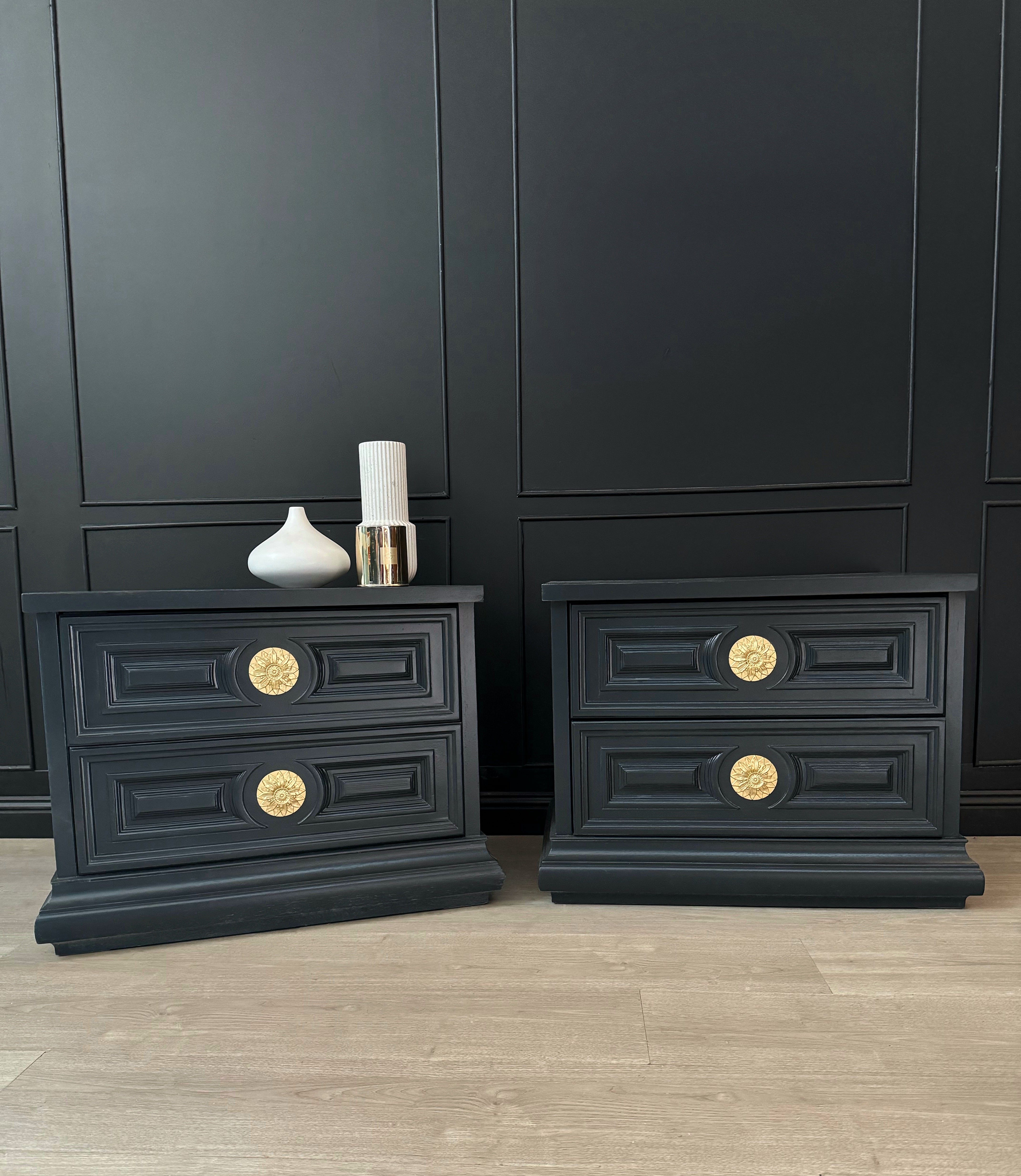 Stunning ‘Burgess Furniture’ Bedside tables (set)